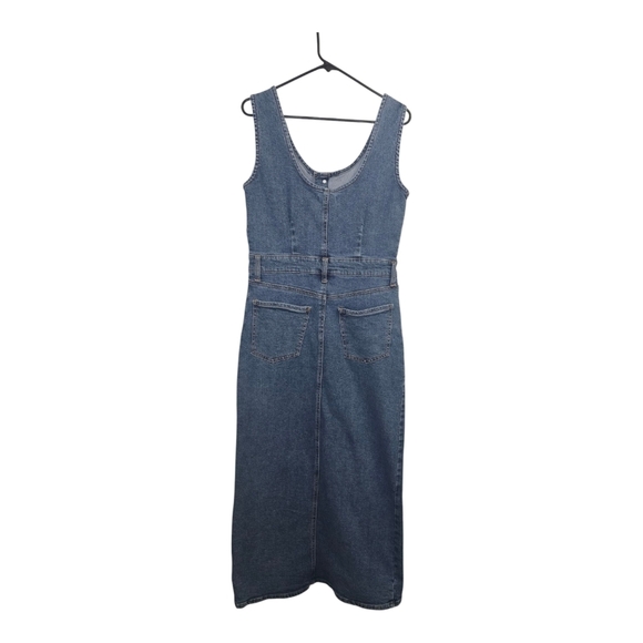 NWT RE Generation By Celebrity Pink Denim Overall Midi Dress Size Medium - Picture 5 of 14